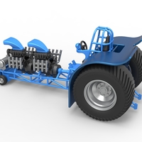 Diecast Pulling tractor with 2 engines V8 Scale 1:25 - Thumbnail 11