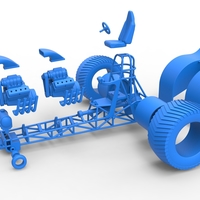 Diecast Pulling tractor with 2 engines V8 Scale 1:25 - Thumbnail 15