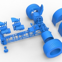 Diecast Pulling tractor with 2 engines V8 Scale 1:25 - Thumbnail 16