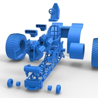 Diecast Pulling tractor with 2 engines V8 Scale 1:25 - Thumbnail 18