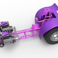 Diecast Pulling tractor with 2 engines V8 Version 2 Scale 1:25 - Thumbnail 2