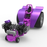 Diecast Pulling tractor with 2 engines V8 Version 2 Scale 1:25 - Thumbnail 4