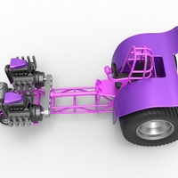 Diecast Pulling tractor with 2 engines V8 Version 2 Scale 1:25 - Thumbnail 9