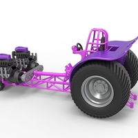 Diecast Pulling tractor with 2 engines V8 Version 2 Scale 1:25 - Thumbnail 11