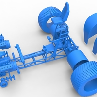 Diecast Pulling tractor with 2 engines V8 Version 2 Scale 1:25 - Thumbnail 16