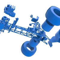 Diecast Pulling tractor with 2 engines V8 Version 2 Scale 1:25 - Thumbnail 17