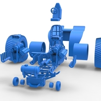 Diecast Pulling tractor with 2 engines V8 Version 2 Scale 1:25 - Thumbnail 18