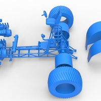Diecast Pulling tractor with 2 engines V8 Version 2 Scale 1:25 - Thumbnail 20