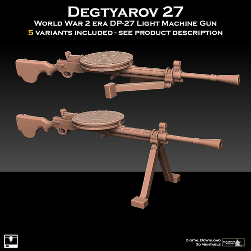 Degtyarov DP-27 Light Machine Gun 3D Print 487060