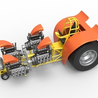 Diecast Pulling tractor with 4 engines V8 Version 3 Scale 1:25 - Thumbnail 2