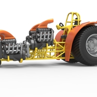 Diecast Pulling tractor with 4 engines V8 Version 3 Scale 1:25 - Thumbnail 3