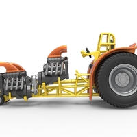 Diecast Pulling tractor with 4 engines V8 Version 3 Scale 1:25 - Thumbnail 8