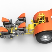 Diecast Pulling tractor with 4 engines V8 Version 3 Scale 1:25 - Thumbnail 9