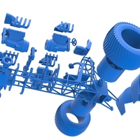 Diecast Pulling tractor with 4 engines V8 Version 3 Scale 1:25 - Thumbnail 17