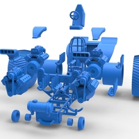 Diecast Pulling tractor with 4 engines V8 Version 3 Scale 1:25 - Thumbnail 18