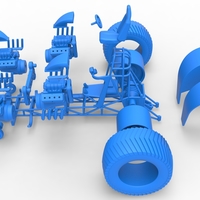 Diecast Pulling tractor with 4 engines V8 Version 3 Scale 1:25 - Thumbnail 20