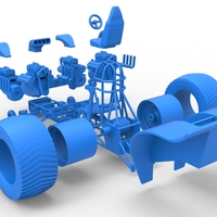 Diecast Pulling tractor with 4 engines V8 Version 3 Scale 1:25 - Thumbnail 21