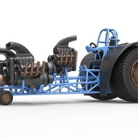 Pulling tractor with 3 engines V8 Version 2 Scale 1:25 - Thumbnail 3