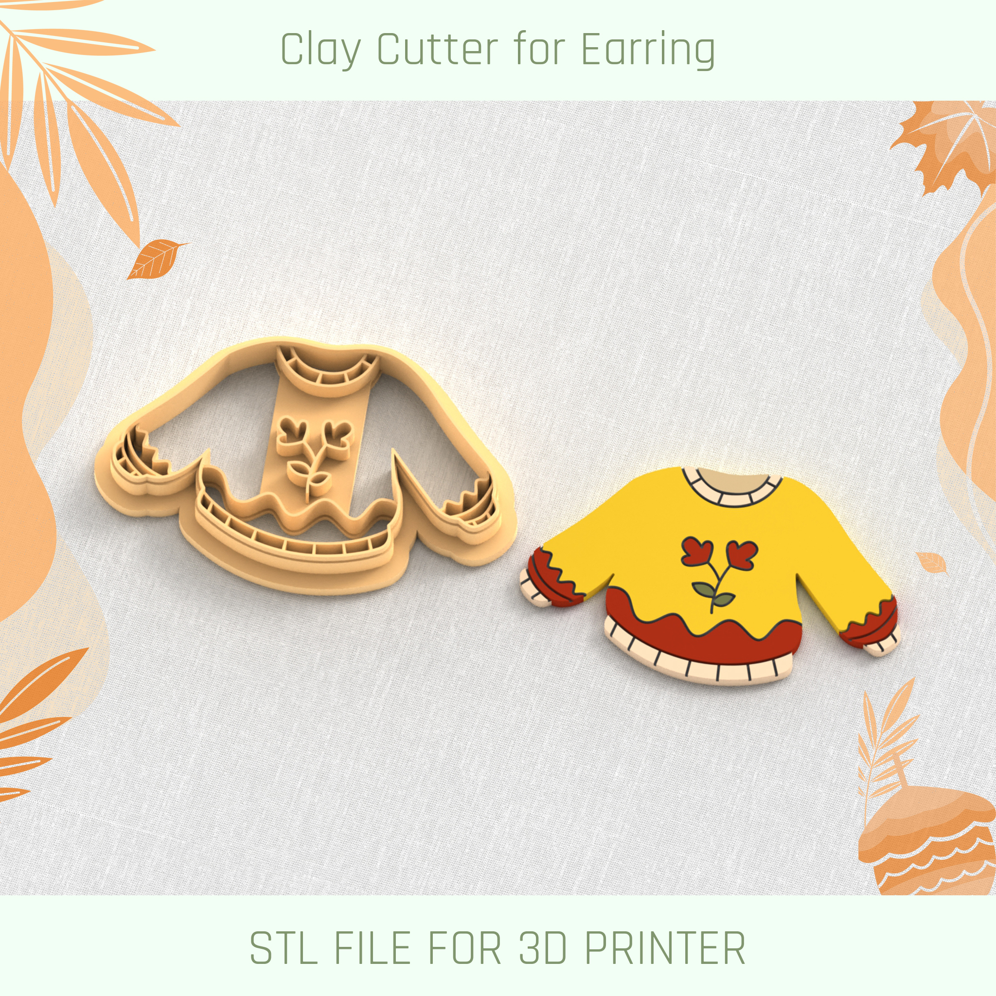 POLYMER CLAY EARRINGS CUTTER 3D model 3D printable