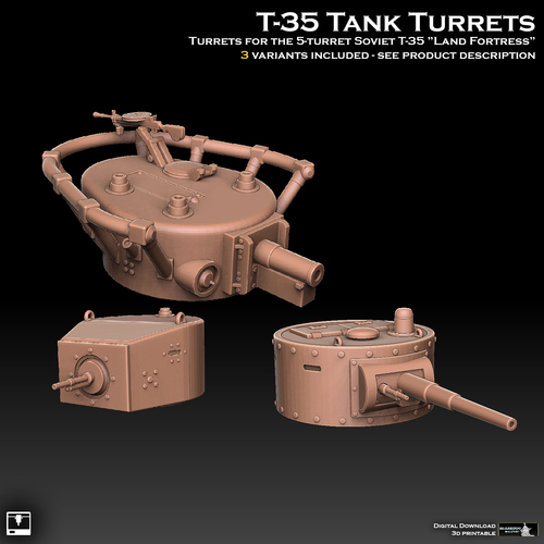 T35 Tank Turrets 3D Print 487164