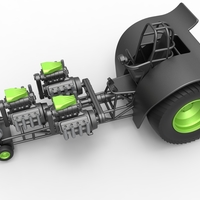 Pulling tractor with 3 engines V8 Version 3 Scale 1:25 - Thumbnail 3