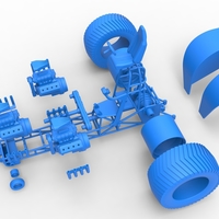 Pulling tractor with 3 engines V8 Version 3 Scale 1:25 - Thumbnail 16