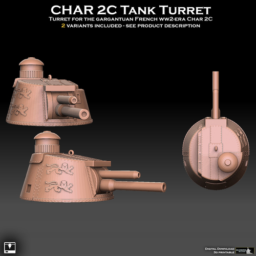 Char 2C Tank Turret 3D Print 487463
