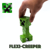 Small MINECRAFT FLEXI CREEPER ARTICULATED PRINT IN PLACE 3D Printing 487525