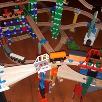 Wooden railway bridge system for LegoBeam/BitBeam - Thumbnail 1
