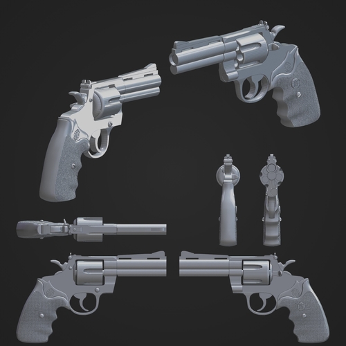 Snub Nose Revolver Prop Gun Pistol  3D Print 487716