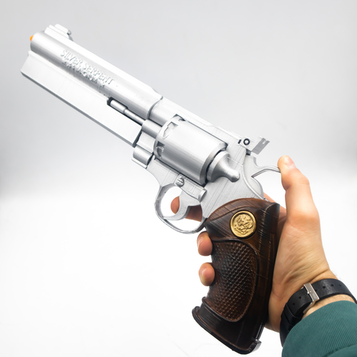 Resident Evil Barry's 44 Magnum Silver Serpent Gun Prop  3D Print 487725