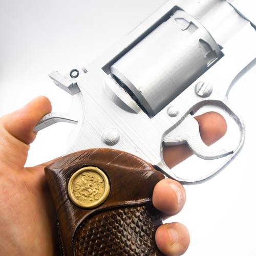Resident Evil Barry's 44 Magnum Silver Serpent Gun Prop  3D Print 487726