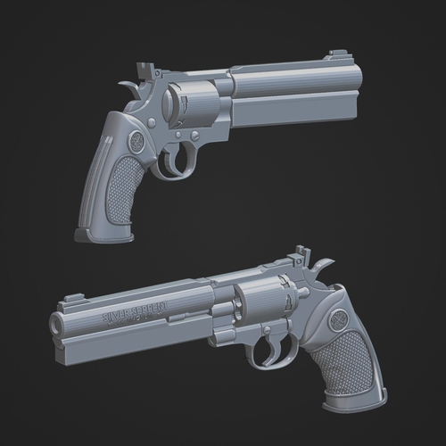 Resident Evil Barry's 44 Magnum Silver Serpent Gun Prop  3D Print 487734