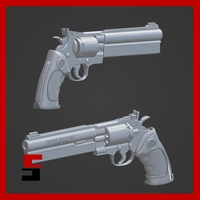 Small Resident Evil Barry's 44 Magnum Silver Serpent Gun Prop  3D Printing 487735
