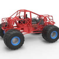 Small Diecast Monster truck base Scale 1:25 3D Printing 487807