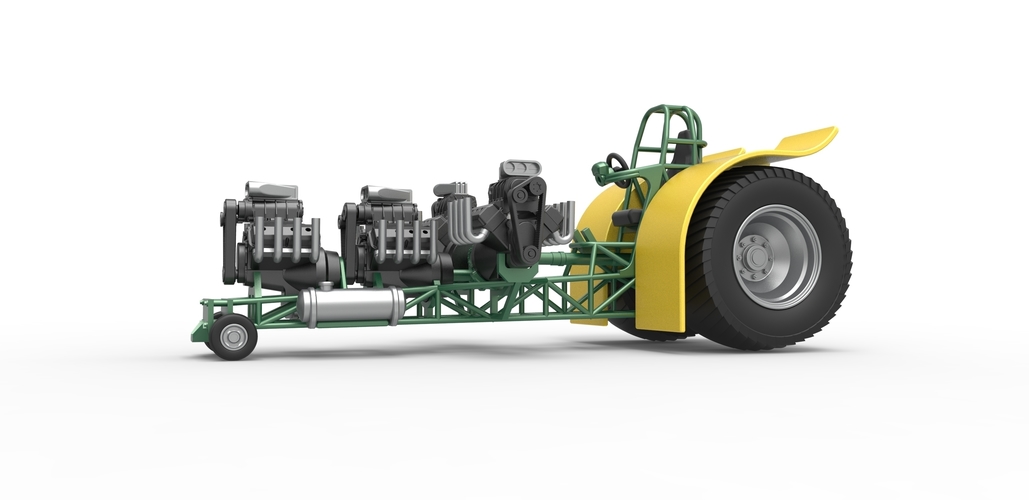 Pulling tractor with 4 engines V8 Version 4 1:25 3D Print 487847