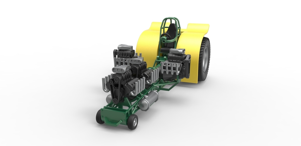 Pulling tractor with 4 engines V8 Version 4 1:25 3D Print 487848