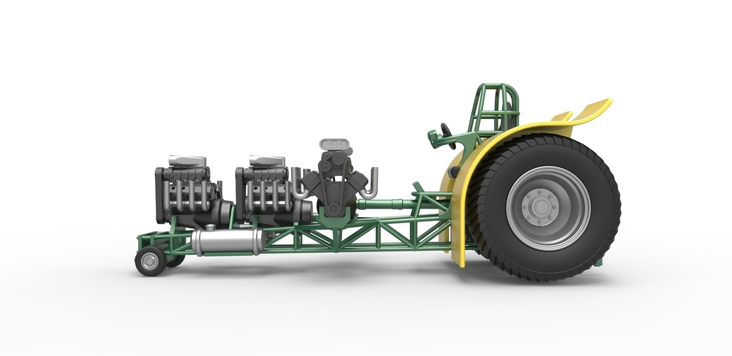 Pulling tractor with 4 engines V8 Version 4 1:25 3D Print 487852