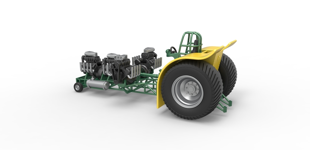 Pulling tractor with 4 engines V8 Version 4 1:25 3D Print 487855