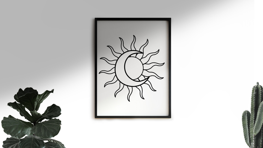 Moon and sun | Wall 3D Print 487905