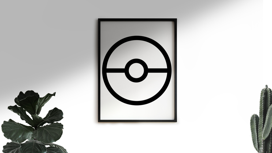 Pokeball | Pokemon | Wall 3D Print 487915