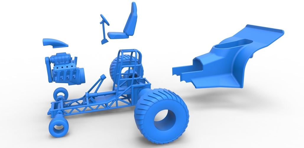 Mini Rod pulling tractor 4 Scale 1:25 3D Print 487937