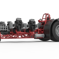 Pulling tractor with 5 engines V8 Version 2 Scale 1:25 - Thumbnail 2