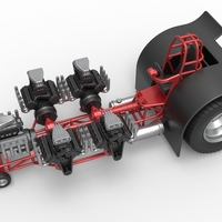 Pulling tractor with 5 engines V8 Version 2 Scale 1:25 - Thumbnail 3