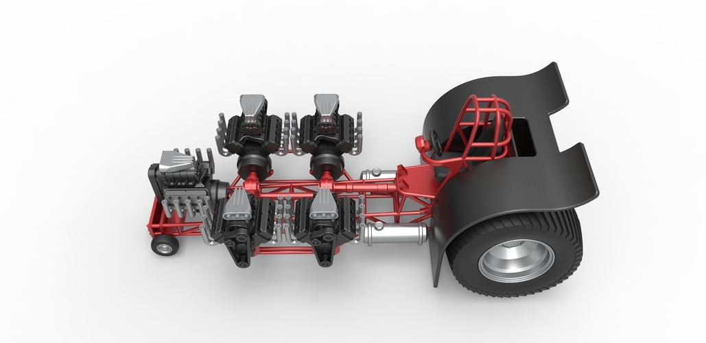 Pulling tractor with 5 engines V8 Version 2 Scale 1:25 3D Print 487957