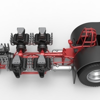 Pulling tractor with 5 engines V8 Version 2 Scale 1:25 - Thumbnail 9