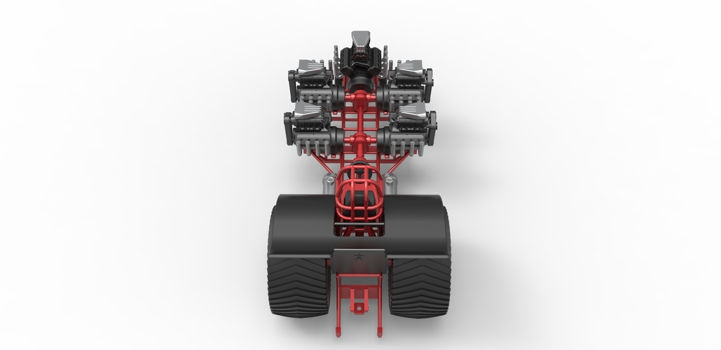 Diecast Pulling tractor with 5 engines V8 Version 2 Scale 1:25 3D Print 487961