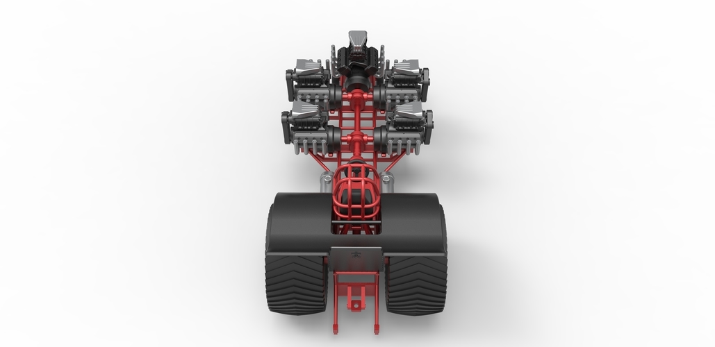 Pulling tractor with 5 engines V8 Version 2 Scale 1:25 3D Print 487961