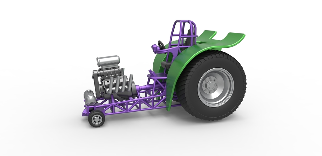 Diecast fun short Super modified Pulling tractor 1:25 3D Print 487990