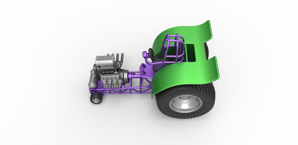 Diecast fun short Super modified Pulling tractor 1:25 3D Print 487998